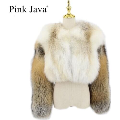 Pink Java QC20060-2 new arrival women winter coats real fox fur jacket luxury silver fox fur coat fashion clothes red fox coat