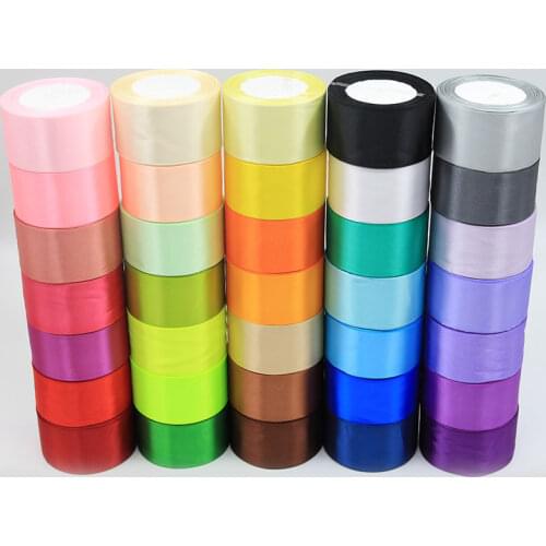 New Cotton 50mm 25 Yard Pretty Silk Satin Organza Polyester Ribbon For DIY Wedding Party Decoration Webbing Gift Packing Belt
