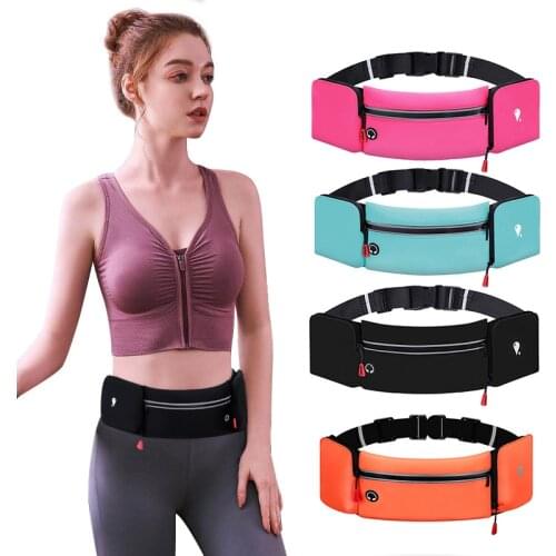 NEW Running Belt for Men Women Fanny Pack with Foldable Water Bottle Holder and Earphone Jack Reflective Waist Bag for Sport