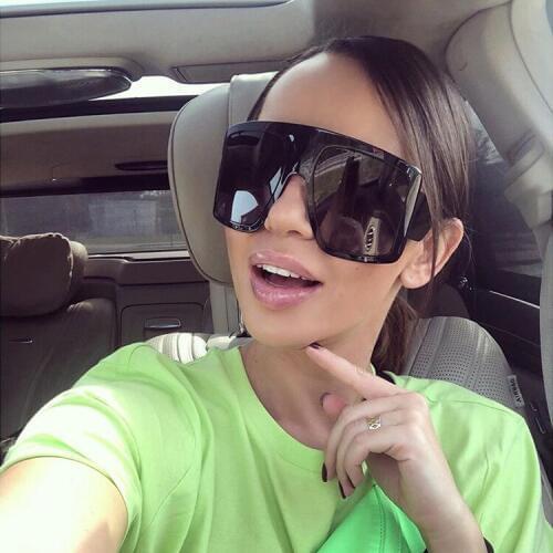 QPeClou 2020 New Fashion Oversized Square Goggles Women Brand Designer Big Frame Sunglasses Female Unique Driving Shades