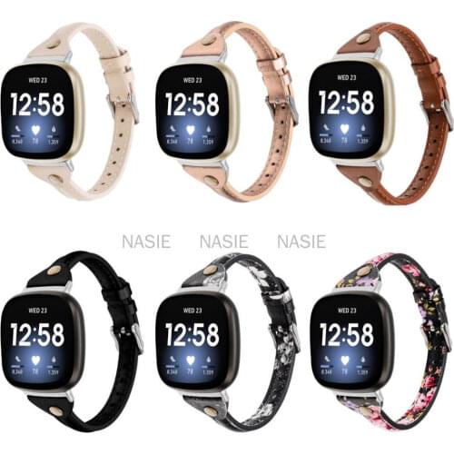 Correa For fitbit versa 3 smart watch T-shape leather band for fitbit versa3 Smart watch Strap for fitbit sense accesssory