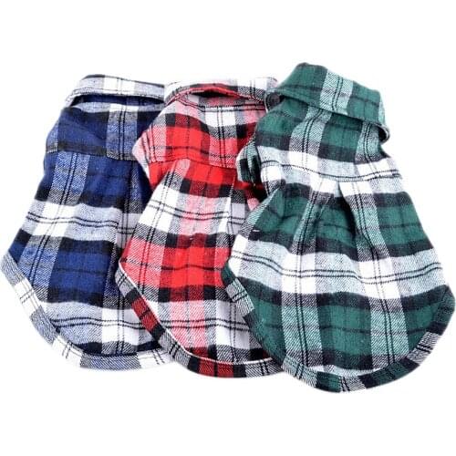 Sprint Autumn Puppy Ritish Style Plaid Shirt Pet Dog Clothes for Small Dogs Clothing Dog Accessories Chihuahua Costume XS-XL