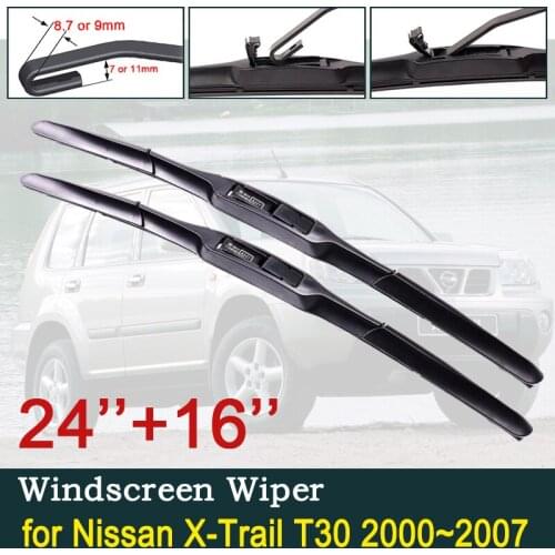 For Nissan X-Trail T30 2000~2007 Windscreen Windshield Wipers Car Accessories Stickers Car Wiper Blades 2001 2002 2003 2004 2005