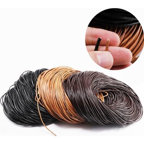 2/5m 1.5-6mm 3Color Genuine Cow Leather Round Thong Cord DIY Bracelet Findings Rope String For Jewelry Making Supplies Wholesale