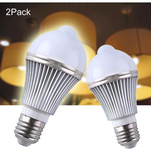 2PCS 5w PIR Infrared Motion Sensor LED Light Bulbs Light Control LED Lamp E27 Automatic Night Light indoor Lighting for Stairs