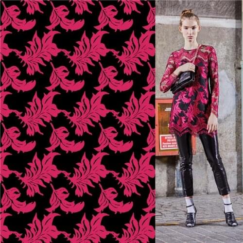 Polyester dress fabric customization leaves printed fabric floral thin stretch fabric diy shirt clothing patchwork fabric 039
