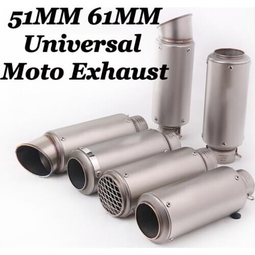 Universal Motorcycle Cafe Racer Exhaust Mufflers Silencer Pipe Moto Silver DB killer For Z900 MT09 KTM390 CBR R6 FZ8