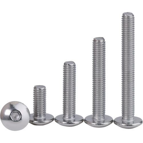 304 stainless steel large flat head hexagon socket head screw half round head screw umbrella head M6 M8 10PCS