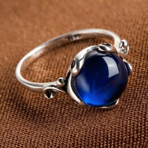 Fashion Jewelry S925 Sterling Silver Retro Thai Silver Ring Womens Ring Retro New