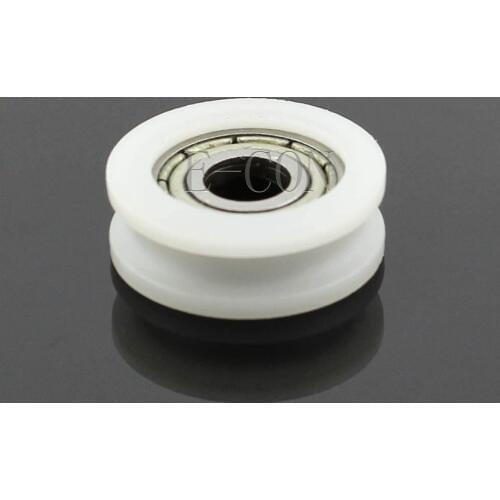 1/2/5/10PCS U Nylon plastic Embedded 604 Groove Ball Bearings 4*15*6mm Guide Pulley