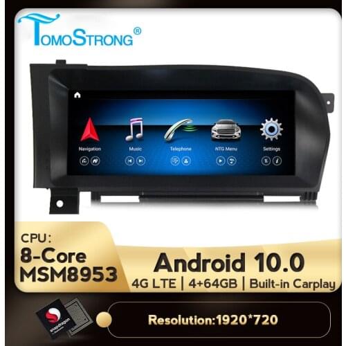 10.25 " 1920*720 Wireless Carplay Android 10 Car Radio Audio GPS For Mercedes Benz S Class W221 W216 CL 2006-2013 S320 S350 S400