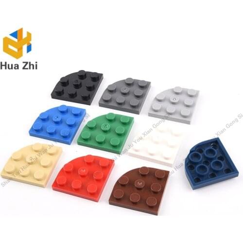 Building Blocks Parts 30357 10PCS Plate Round Corner 3 x 3 LEGOING MOCS Education