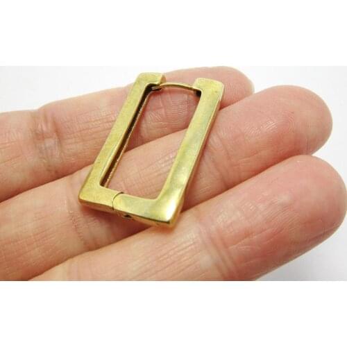 Brass earrings 52x30x17.6mm Rectangle Brass leverback clasp earlobe hooks Statement earrings post R894