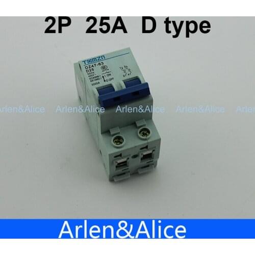 2P 25A D type 240V/415V 50HZ/60HZ Circuit breaker MCB safety breaker