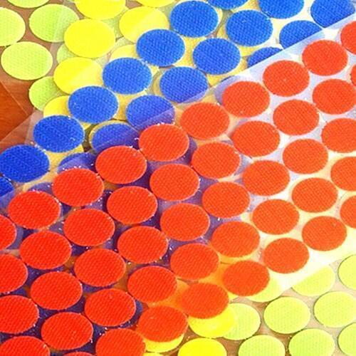 Color 100 Pair 25mm Diameter Nylon Fabric Sticky Back Round Coins Hook and Loop Self Adhesive Fastener Dots Tapes hook loop tape
