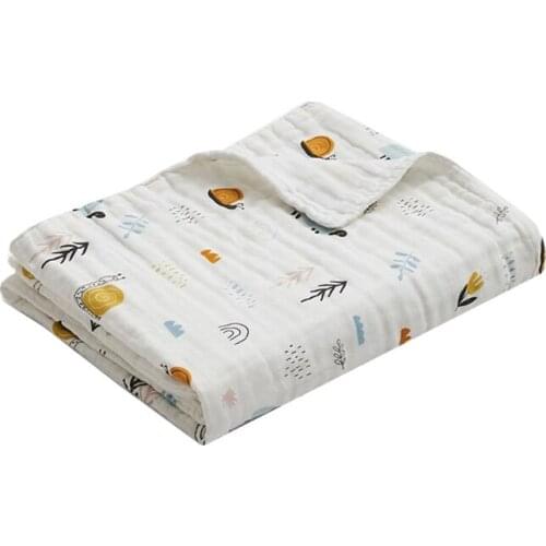 Baby Sleeping Swaddle Wrap Cotton Muslin Receiving Blanket Printed Bath Towel