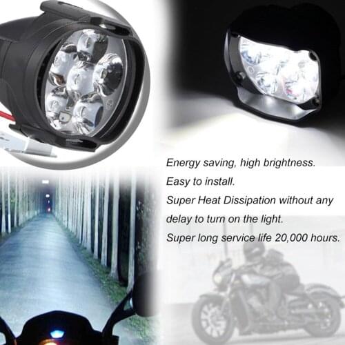 Motorcycle Headlight Fog Scooter LED Spotlights Moto ATV 12V 6500 K Working Motor Spot Light Head Lamp DRL White Car Headlight