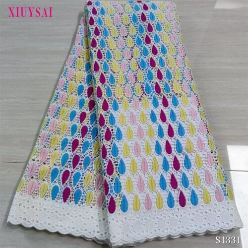 XIUYSAI Guipure Lace Fabric With Embroidered Process 5 Yards For Women Party Material Nigeria Water soluble SL1331