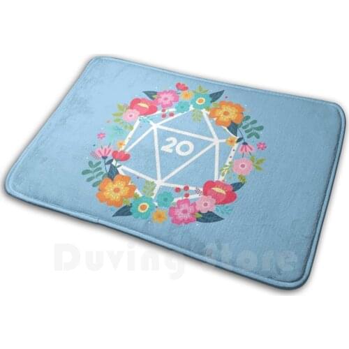 Dice Floral Wreath Mat Rug Carpet Anti-Slip Floor Mats Bedroom Rpg Role Playing Game Critical Role Miniature Tshirt Dnd Tshirt