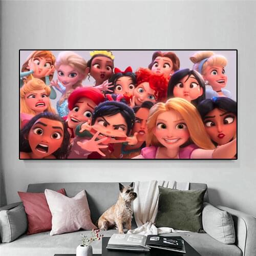 Nordic Princess Poster Disney Snow White Mulan Anna Canvas Paintings Print Wall Art Picture for Girls Bedroom Home Decor Cuadros