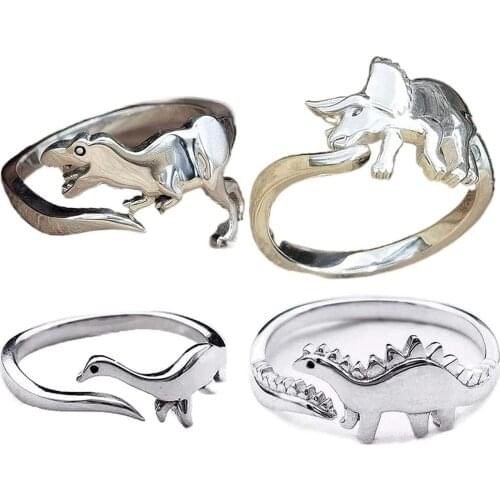Lovely Exquisite Variety of Dinosaur Shape Ring Jewelry Women Fashion Party Simple Gift Hundred Matching Accessories