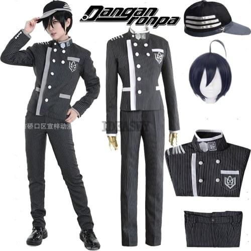 New Danganronpa V3 Cosplay Saihara Shuichi Cosplay Costume Anime Game School Uniform Suit Outfit Coat + Pants + Hat