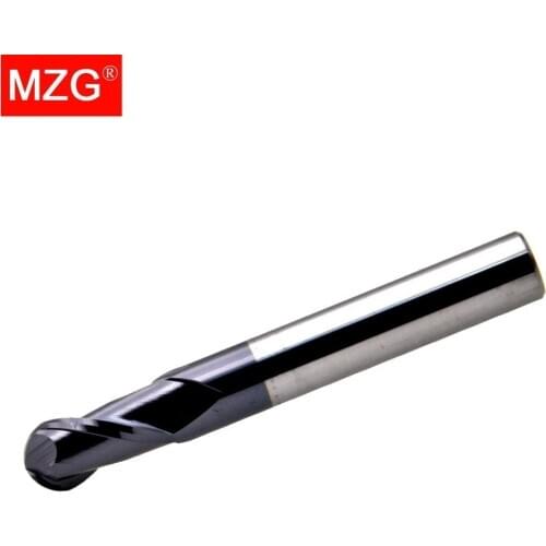 MZG 1PCS 2 Flute Lengthen Ball Nose End Mill 100L Cutting HRC55 4mm 5mm Machining Tungsten Steel Sprial Bit Milling Cutter