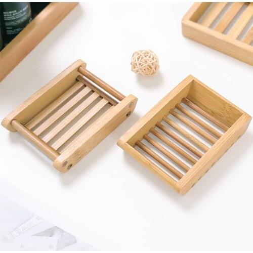 Natural Bamboo Wood Bathroom Shower Soap Tray Dish Storage Holder Bath Shower Bathroom Bamboo Wood Soap Box For Bathroom