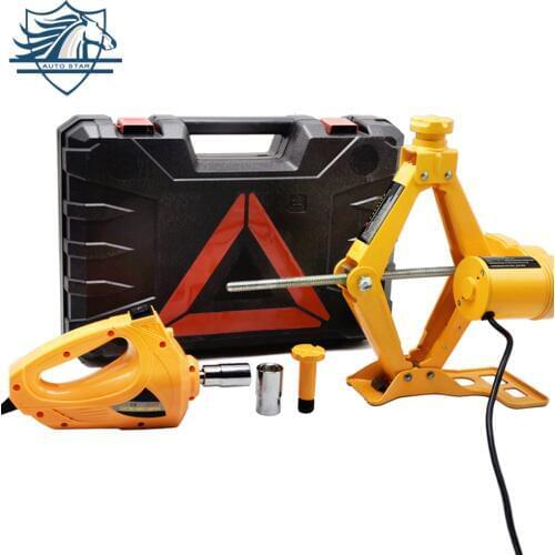 Portable 12V Car Jack 3T Electric Jack Auto Lift Scissor Jack Electric Wrench Impact Socket Wrench Auto Tyre Change