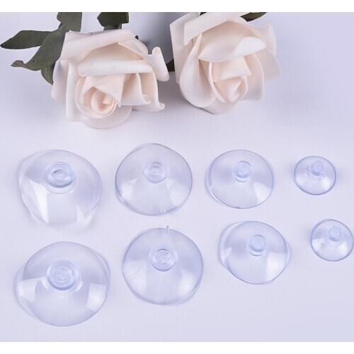 20 Pcs Clear Suction Cup without Hook 45mm Transparent Reusable Mushroom Suction Cup Plastic Sucker Pads for Glass 45mm