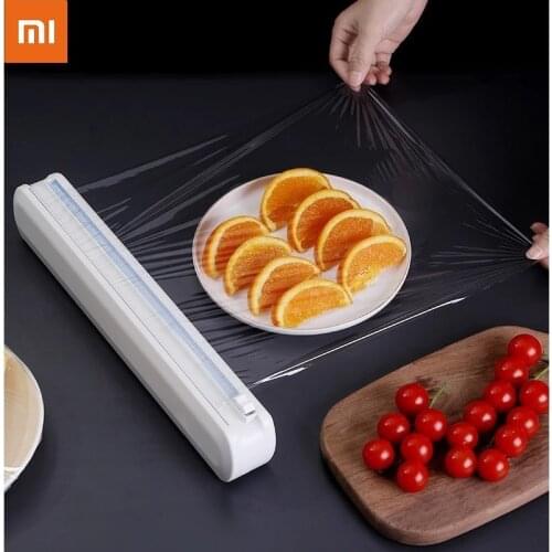 New Xiaomi Youpin Plastic Cling Wrap Cutter Push Pull Plastic Wrap Dispenser Cutter For Food Freshness Kitchen Accessories