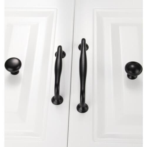 Knob European style Handle Black Kitchen Door Handles Cupboard Wardrobe Drawer Pull Cabinet Knob Furniture Hardware