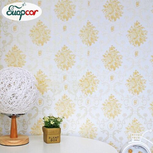 5mx0.45m European Style Wallpaper Self Adhesive PVC Wallpaper Kids Room Waterproof Bedroom Background Warm Refurbished Stickers