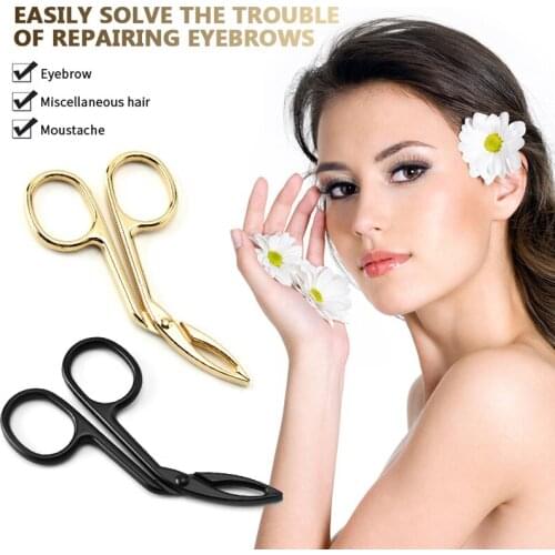 Stainless Steel Elbow Eyebrow Pliers Clip Scissors Tweezers Straight Pointed Professional Eyebrow Plucking Makeup Beauty Tools