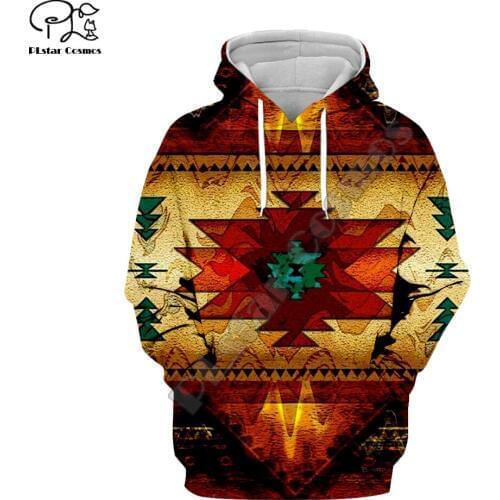 PLstar Cosmos Black Native Indian Lakota Skull 3D Hoodie Men Women Fashion Hooded Sweatshirt Long Sleeve Pullover Style-11