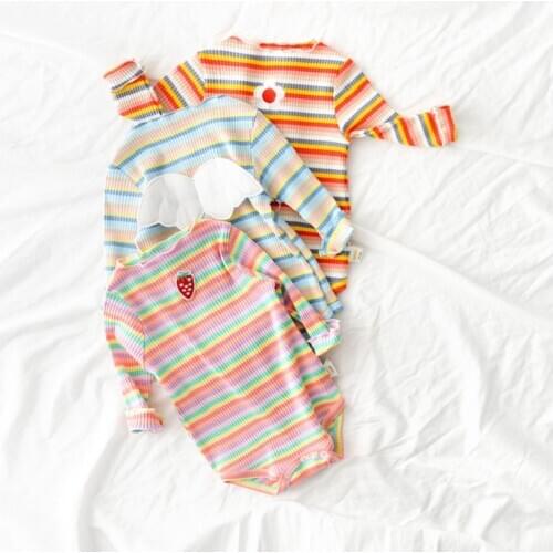 Knitted Newborn Baby Romper Autumn Long Sleeve Baby Girl Romper Angle Wing Infant Jumpsuit Cotton Toddler Clothes For Kids 0-2Y