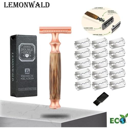 Lemonwald High Quality Safety Razor Blade Environmental Protection Razor Is Made Of Bamboo And Copper, Zero Waste