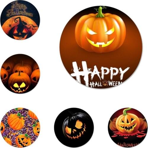 58mm Pumpkin Halloween Icons Pins Badge Decoration Brooches Metal Badges For Clothes Backpack Decoration