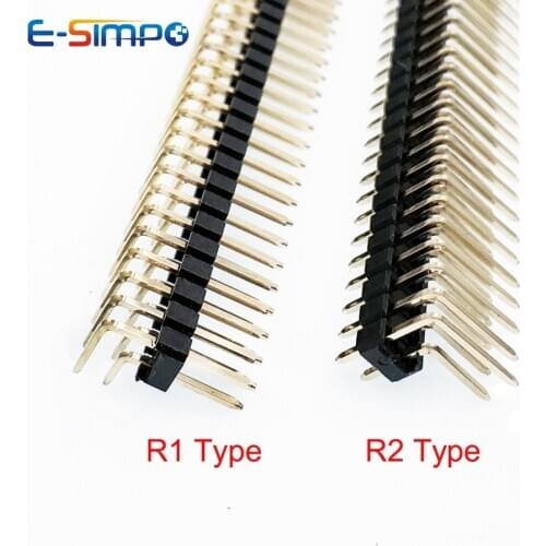 10pcs 2.54mm Right Angle 2X40P 80Pin Double Row 0.1" RA 90D R1 R2 Optional Rohs Gold Breakable PCB Male Pin Header Connector