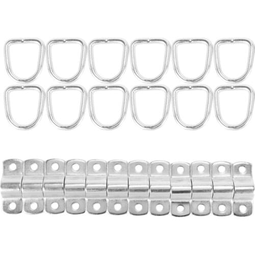 12 Pack D-Ring Tie Downs, 1/4 Inch D-Rings Anchor Lashing Ring For Loads On Trailers Trucks Rv Campers Vans Atv Suv Boats Heavy