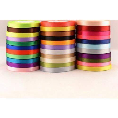 25yards/roll 10mm Single Face Silk Satin Ribbons DIY Handmade Crafts Christmas Birthday Wedding Party Gift Wrapping Decoration