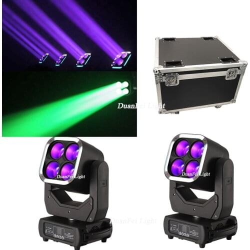 2pcs+flycase) China Pro Dj Stage Lighting LED 3-In-1 Beam Zoom Wash 4x60w Zoom LED Moving Head with 64x1.5w led strip