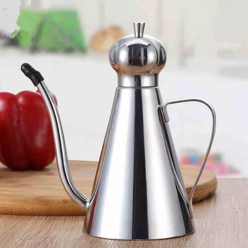 350/500/1000ML Oil Bottle Stainless Steel Drip-free Goose Neck Olive Vinegar Dispenser Kitchen Drip-free Oil Storage Container