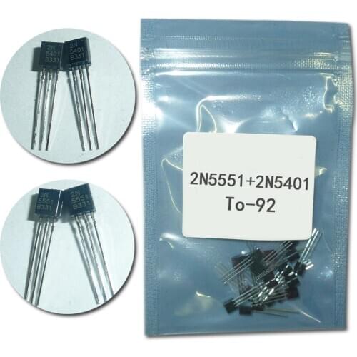 50pcs/lot Transistor DIP 2N5551 2N5401 5551 5401 TO-92 (25PCS* 2N5401+25PCS* 2N5551 )