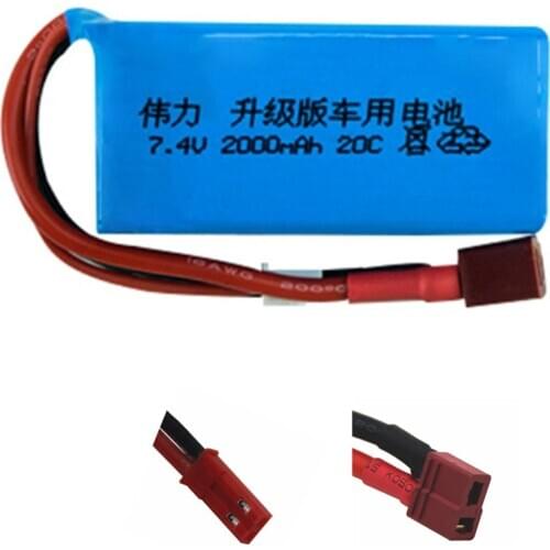 7.4 V 2000mAh 20c battery for A949 A959-B A969-B A979-B K929-B RC car 2s 7.4v LiPo battery for Wltoys car toys