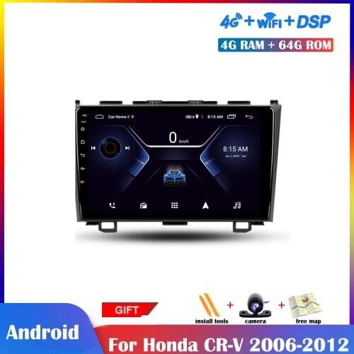 9 inch Android Multimedia Player For Honda CR-V 2006-2012 Car Radio Stereo GPS Navigation Wifi Bluetooth DSP Car Screen 4G Net
