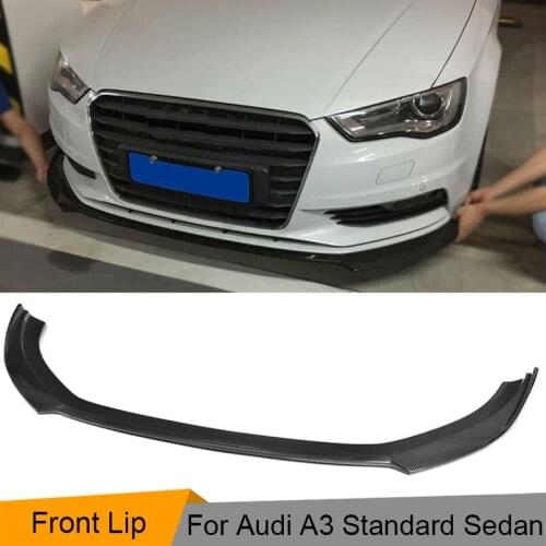Carbon Fiber Car Front Bumper Lip for Audi A3 Sedan Standard Bumper Only 2013UP