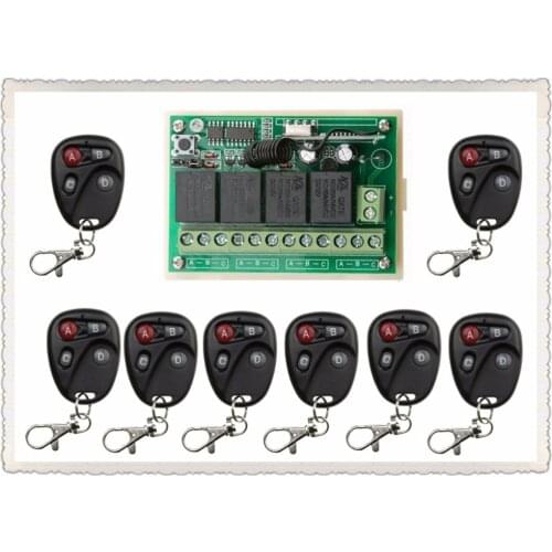 DC12V 4CH 10A Wireless Remote Control Switch System teleswitch 1*Receiver + 8 *Transmitters for Appliances Gate Garage Door