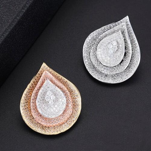 Kellybola Noble Trendy Symbol Wedding Winter Suit Scarf Brooches Accessories Drop Shape for Women Men Lover Mother Birthday Gift