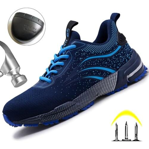 Brand Work Safety Boots Men Work Shoes Indestructible Sneakers Men Light Safety Shoes Anti-puncture Steel Toe Shoes Footwear